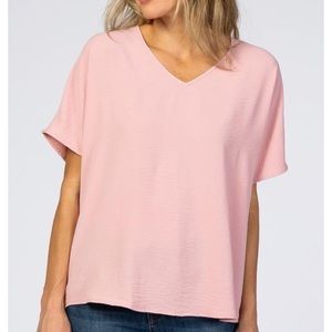 PinkBlush Pink Short Sleeve Maternity Blouse